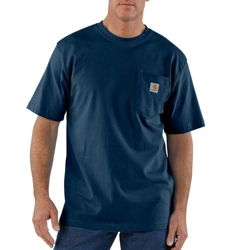 Carhartt® Heavyweight Short-Sleeve Pocket Shirt Navy Medium