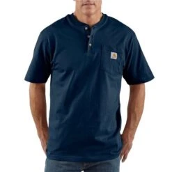 Carhartt® Men's Heavyweight Short-Sleeve Shirt, Navy/M