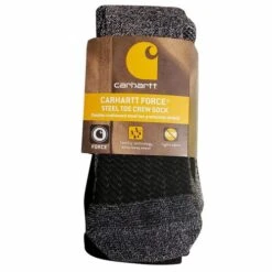 Carhartt Force® Steel Toe Crew Socks, 2-Pack, Gray, Large