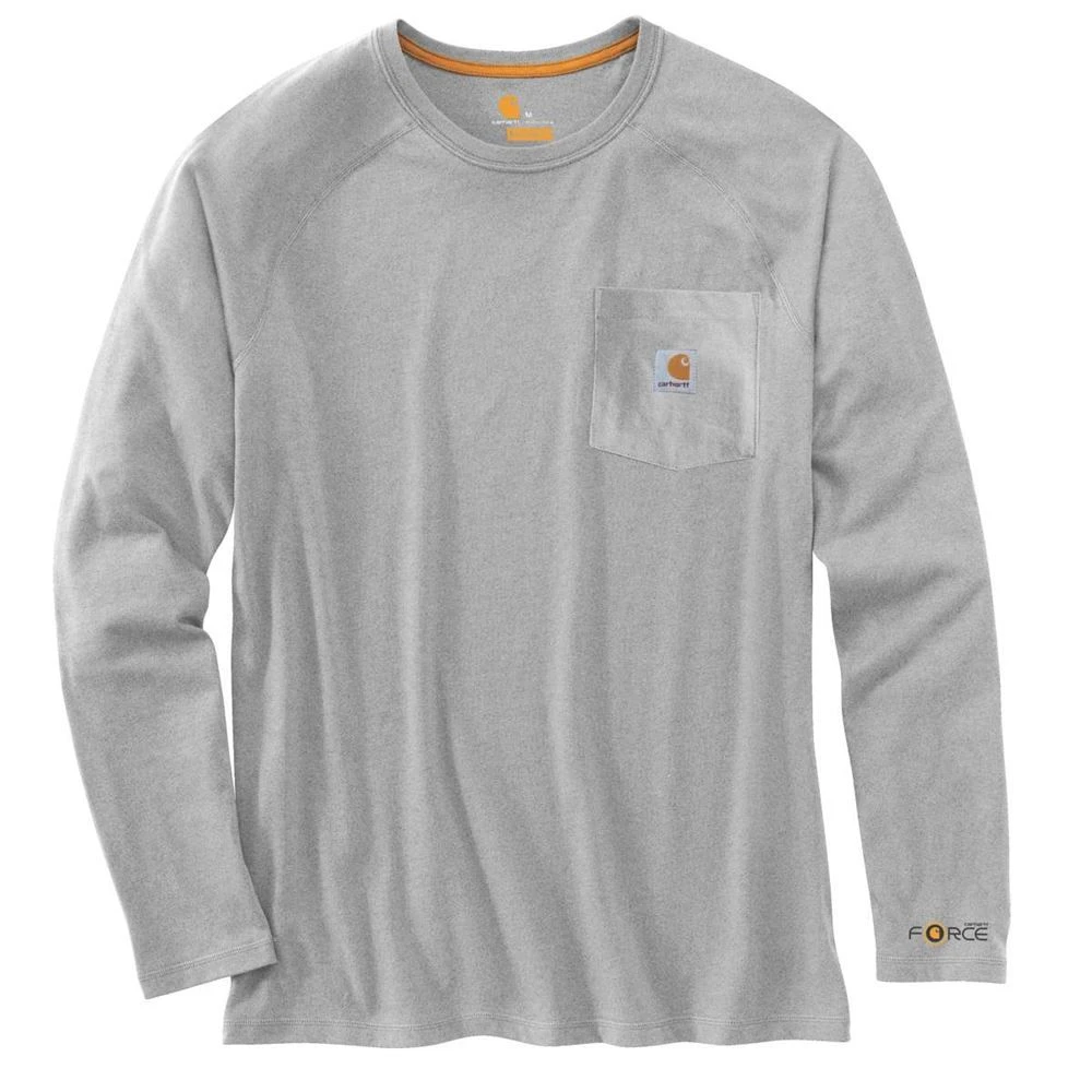 Carhartt ForceĀ® Cotton Delmont T-Shirt, 2XL, Heather Gray