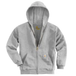 CarharttĀ® Zip Front Sweatshirt, Heather Gray, 2XL