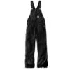 Carhartt® Quilt-Lined Duck Bib Overalls - Black/2XL