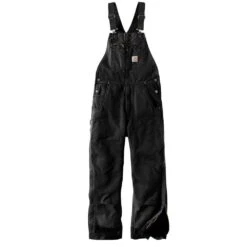 Carhartt® Quilt-Lined Duck Bib Overalls - Black/2XL