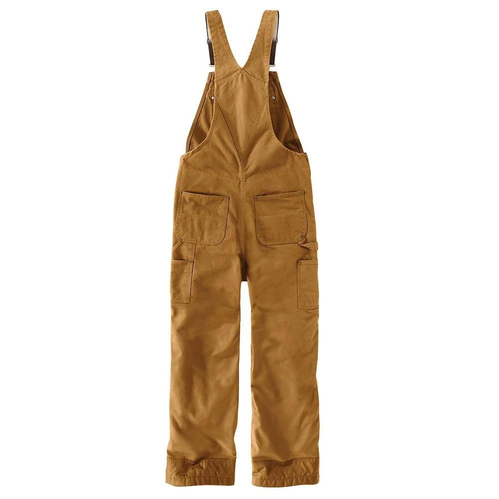 Carhartt® Quilt-Lined Duck Bib Overalls - Brown/4XL - Image 3