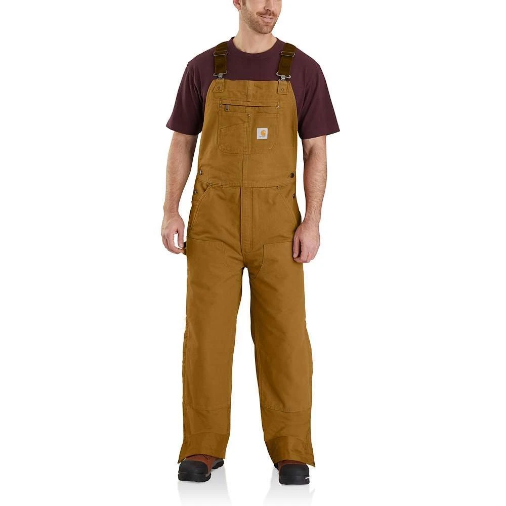 Carhartt® Quilt-Lined Duck Bib Overalls - Brown/4XL - Image 4