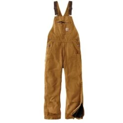 Carhartt® Quilt-Lined Duck Bib Overalls - Brown/Medium