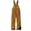 Carhartt® Quilt-Lined Duck Bib Overalls - Brown/XL