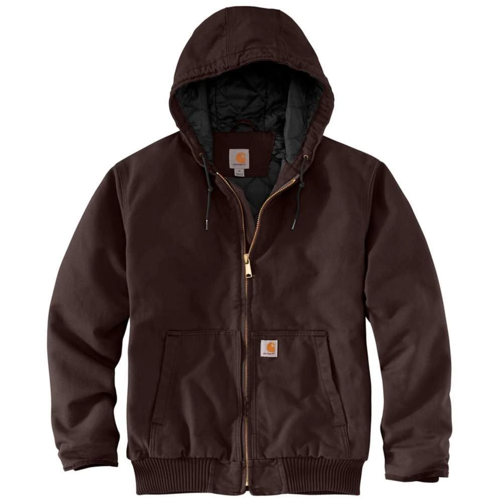 CarharttĀ® Washed Insulated Jacket - Dark Brown, M