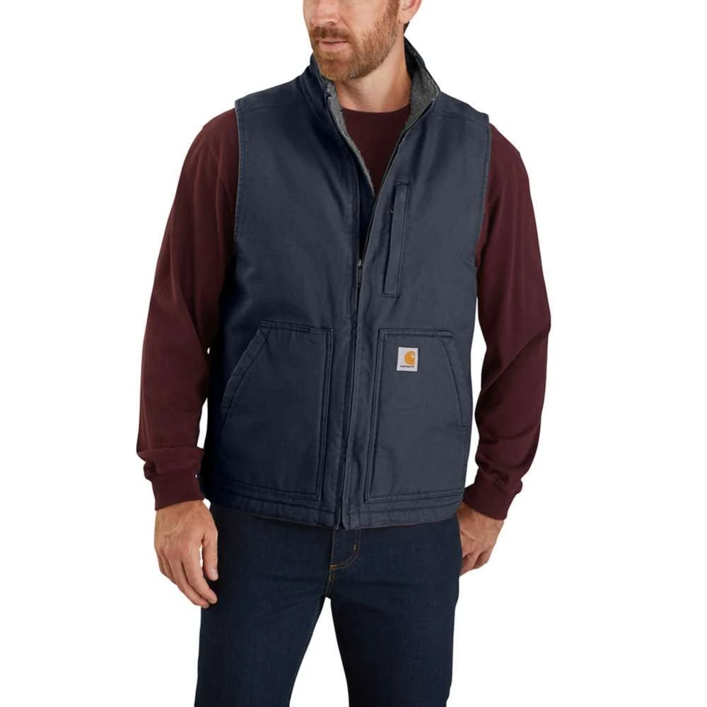 Carhartt® Women's Washed Duck Sherpa Lined Vest, Navy/XL - Image 2