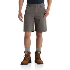 Carhartt® Rugged Flex® Canvas Shorts, Gray, 46