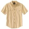 Carhartt® Chambray Short-Sleeve Plaid, Yellow, 2XL
