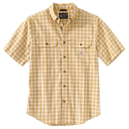 Carhartt® Chambray Short-Sleeve Plaid, Yellow, 4XL