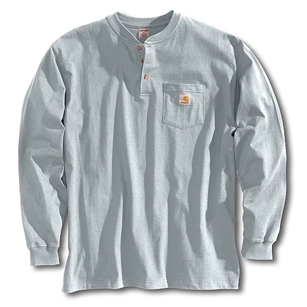 Carhartt® Men's Loose Fit Heavyweight Long-Sleeve Henley Shirt, Heather Gray/XL - Image 2