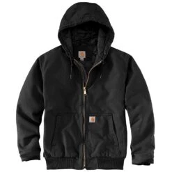 Carhartt® Loose Fit Washed Duck Insulated Jacket Medium Tall Black