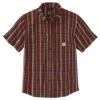 Carhartt® Short Sleeve Shirt Dark Red Plaid Medium