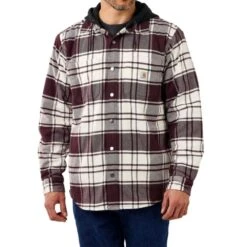 Carhartt® Relaxed Fit Fleece Lined Hooded Brown Jacket 2XL