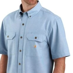 Carhartt® Loose Fit Mid Weight Chambray Short-Sleeve Shirt Mens Large