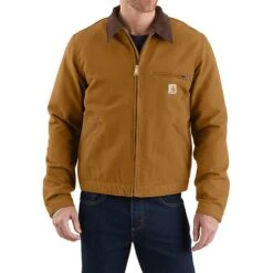 Carhartt® Men's Relaxed Fit Duck Brown Duck Jacket Large