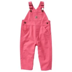 CarharttĀ® Pink Canvas Bib Overall 4T