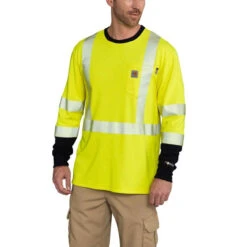 Carhartt - Mens FR High-Vis Force Long Sleeve T-Shirt - Class 3