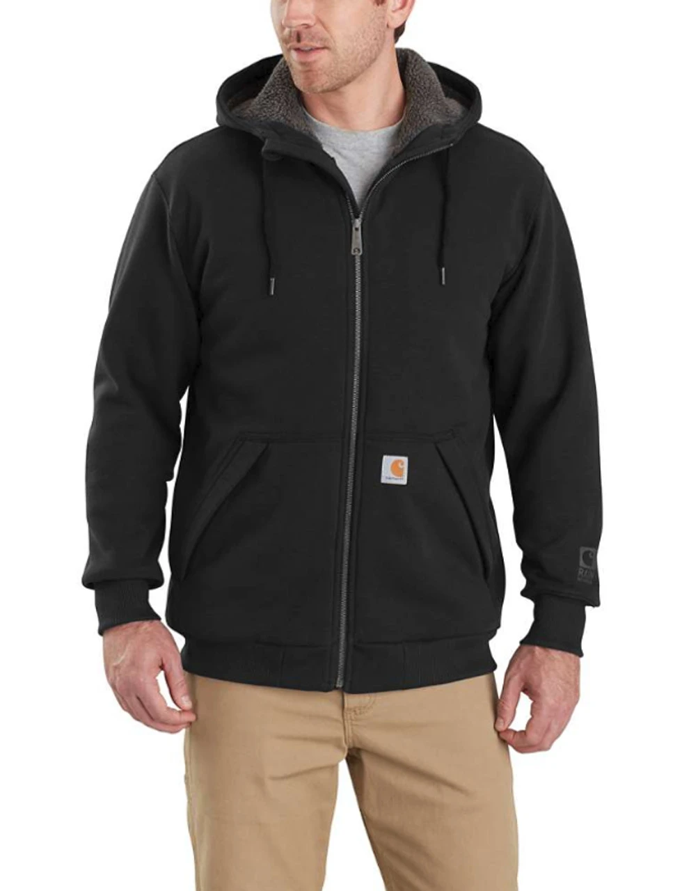 Carhartt - Mens Rain Defender Rockland Sherpa-Lined Full Zip Hooded Sweatshirt - Image 4
