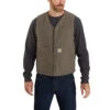 Carhartt Mens Washed Duck Sherpa Lined Vest