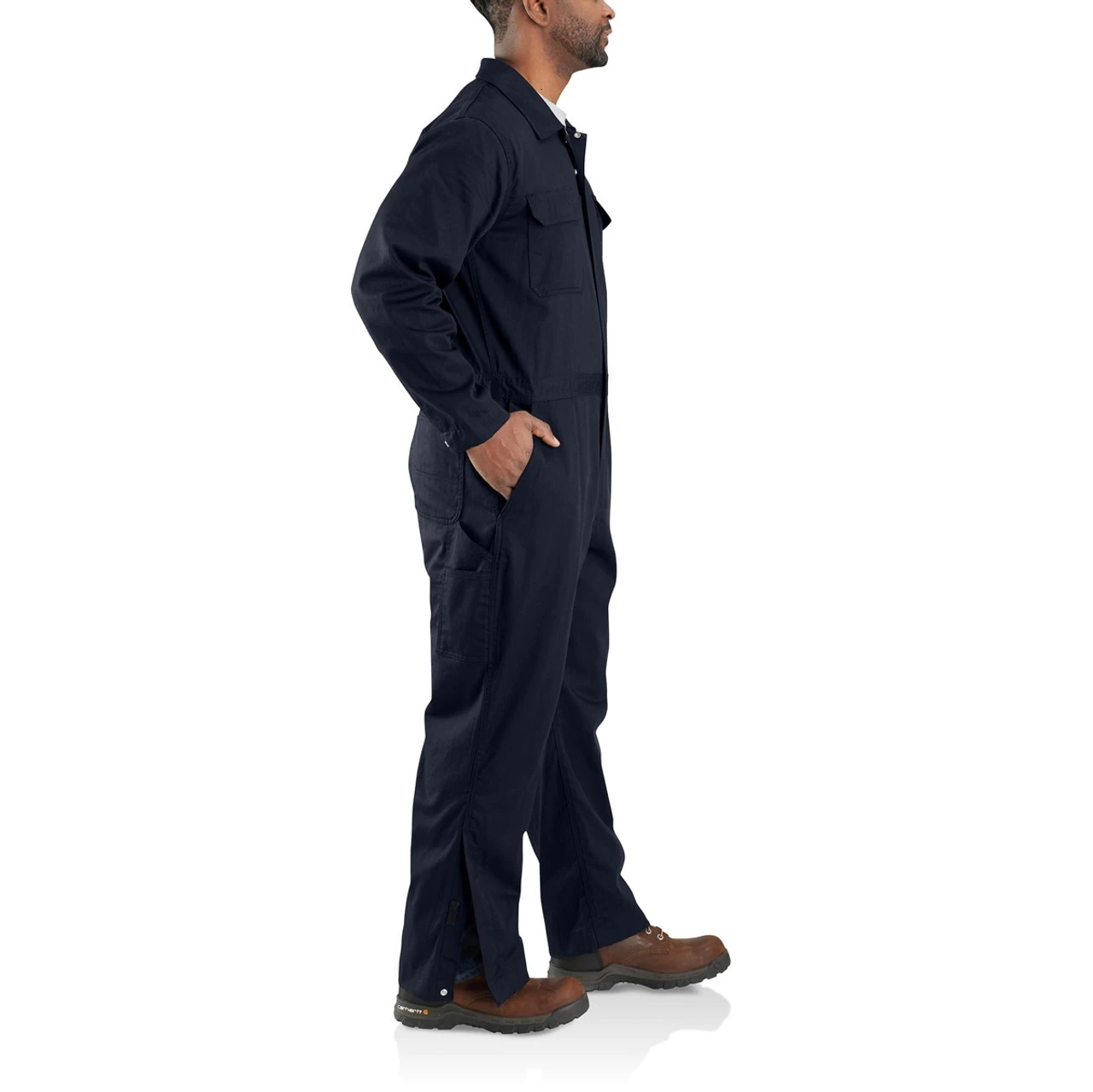 Carhartt Carhartrt Mens Dark Navy Flame-Resistant Loose Fit Twill Coverall - Image 3