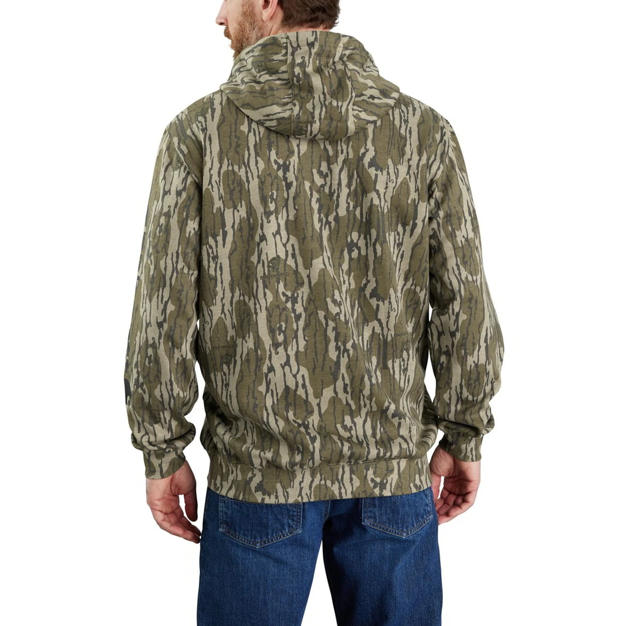 Carhartt Mens Mossy Oak Bottomland Camo Loose Fit Midweight Sleeve Graphic Sweatshirt - Image 2