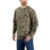 Carhartt Mens Mossy Oak Bottomland Camo Loose Fit Heavyweight Long Sleeve Pocket Graphic T-Shirt