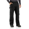 Carhartt Mens Black Loose Fit Washed Duck Insulated Pant