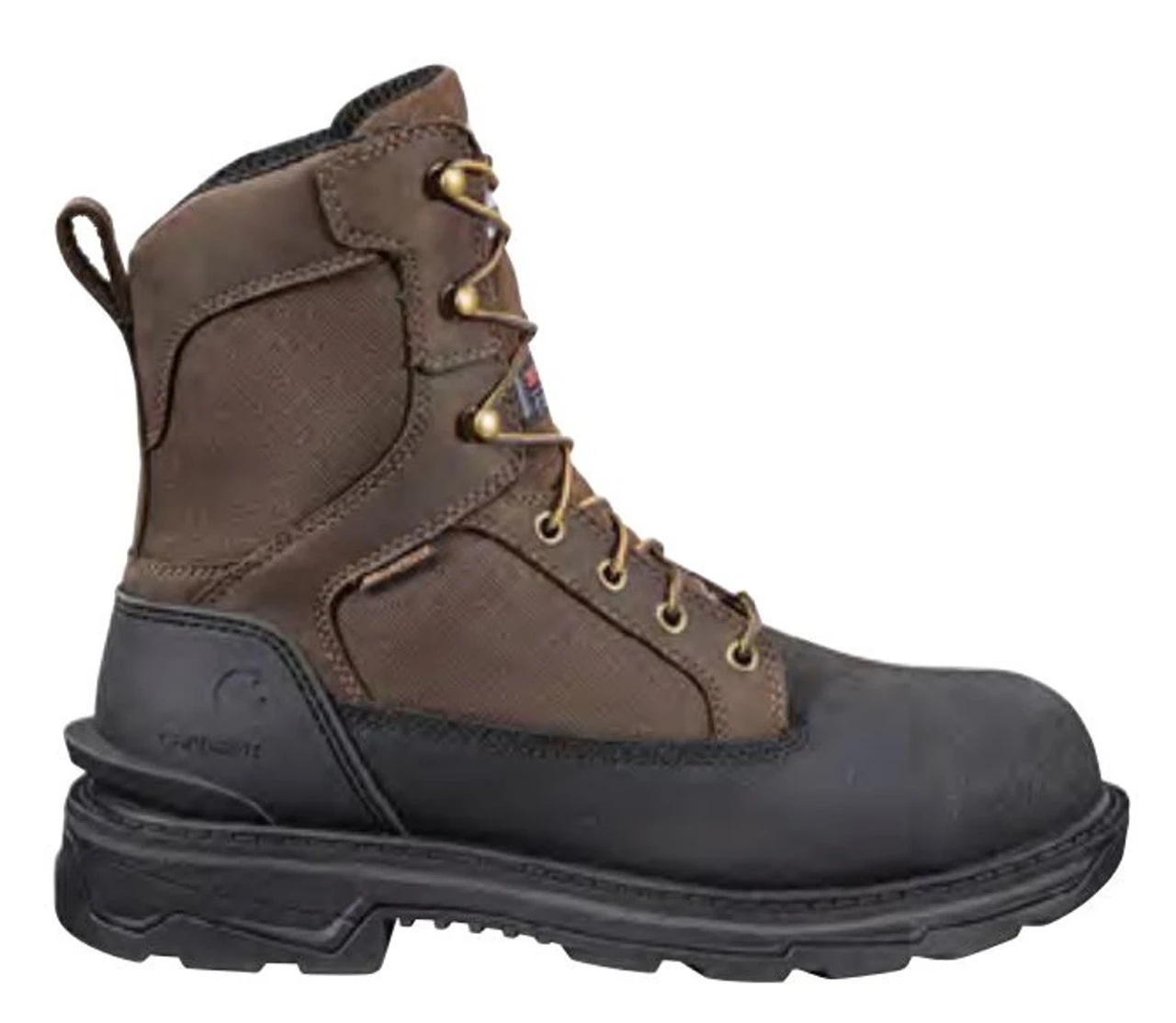 Carhartt Mens Dark Brown - Black Ironwood Waterproof Insulated 8 Inch Lace Up Work Boot