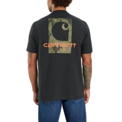 Carhartt Mens Loose Fit Heavyweight Camo Logo Graphic Short Sleeve T-Shirt