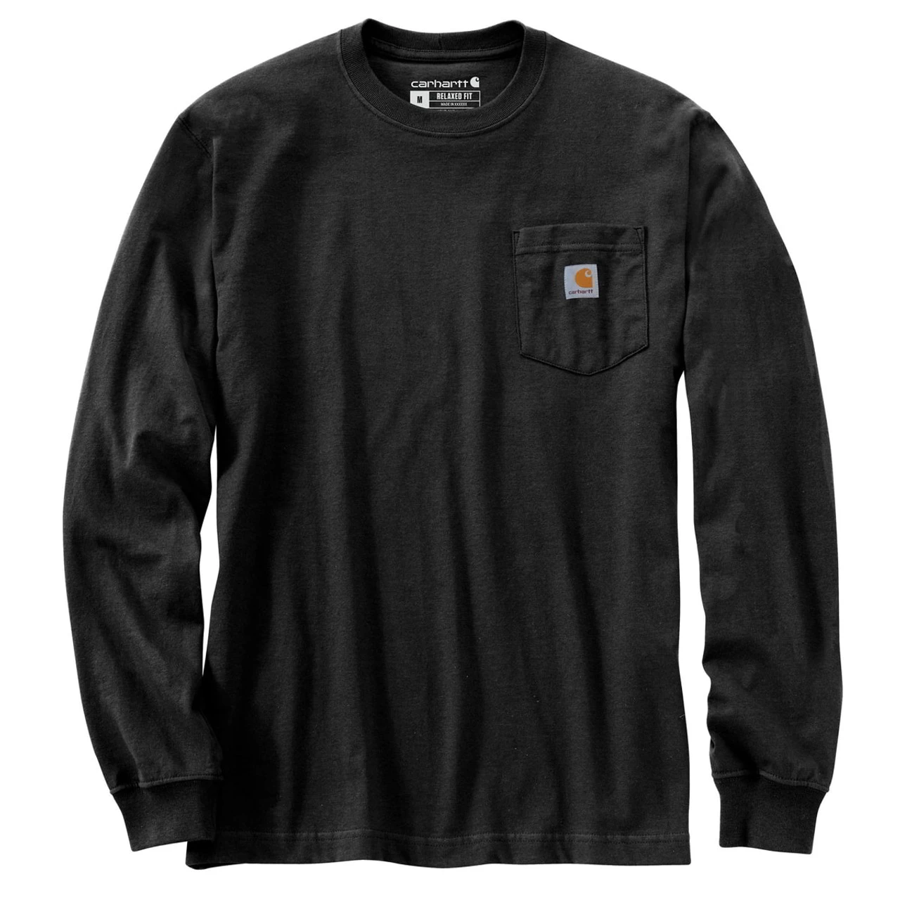 Carhartt Mens Black Relaxed Fit Heavyweight Long Sleeve Pocket Mountain Graphic T-Shirt - Image 2